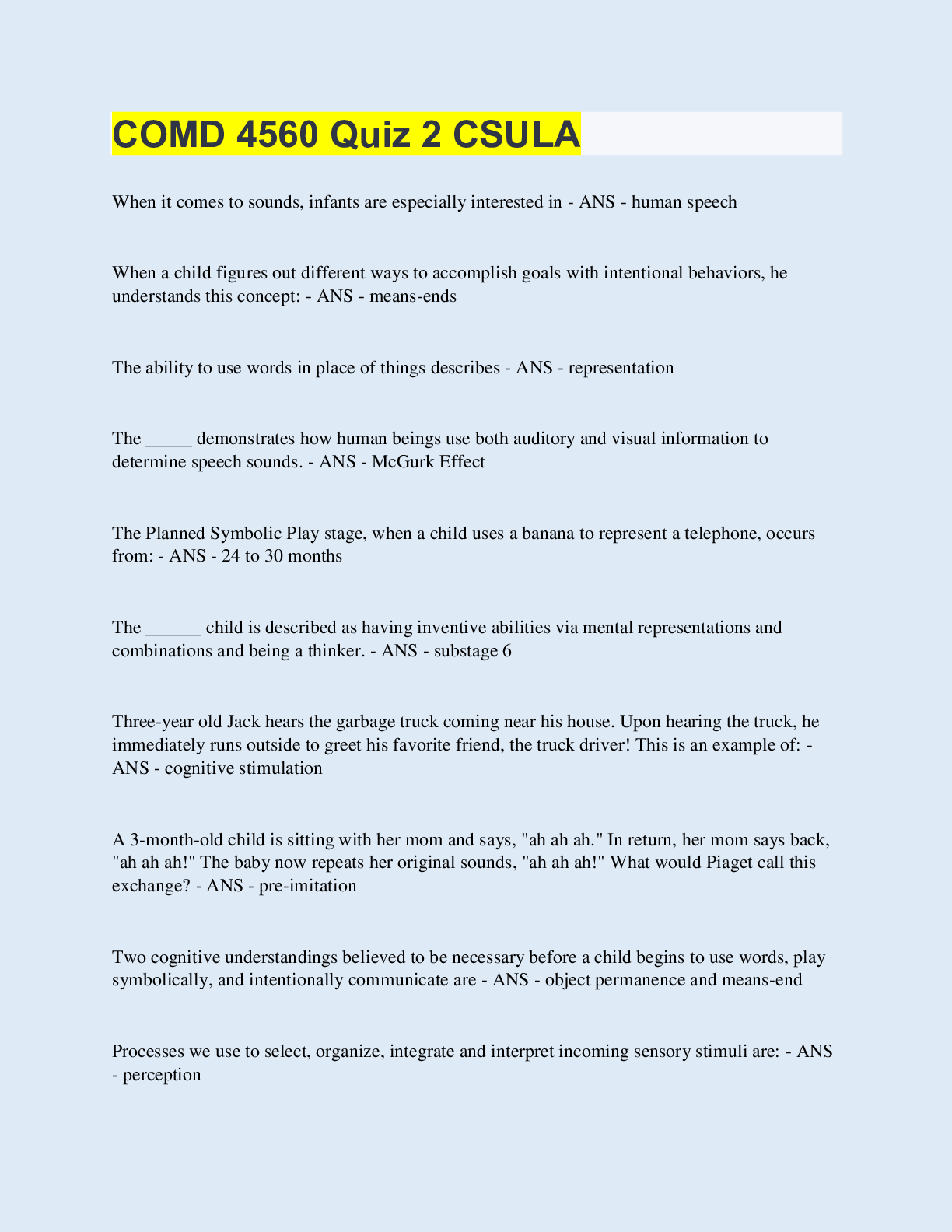 Preview image for COMD 4560 Quiz 2 CSULA | with 100% Correct Answers | Updated & Verified